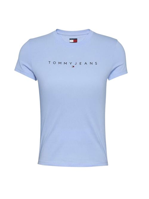 T-shirt donna azzurra in cotone Tommy Jeans | DW0DW18398C3Q